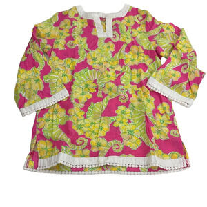 Lilly Pulitzer Pink Floater Seahorse Girls Tunic Top